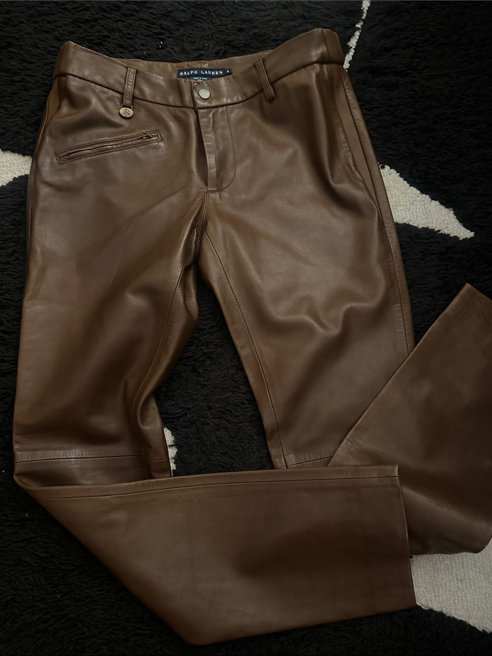 Ralph Lauren Chocolate Brown Leather pants